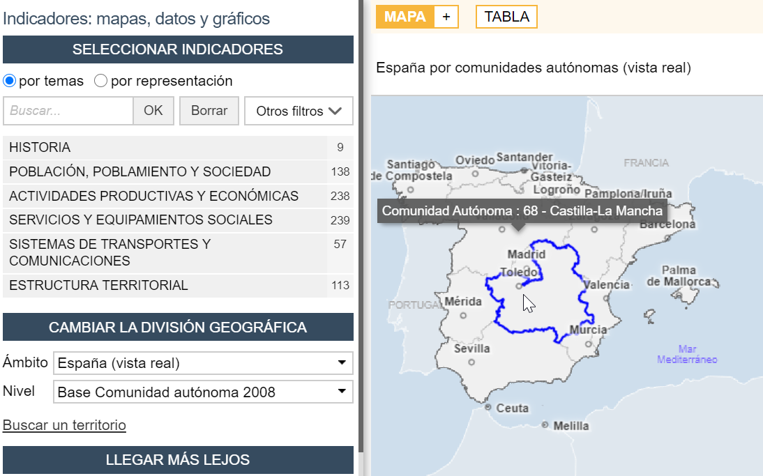 Atlas interactivo nacional de España